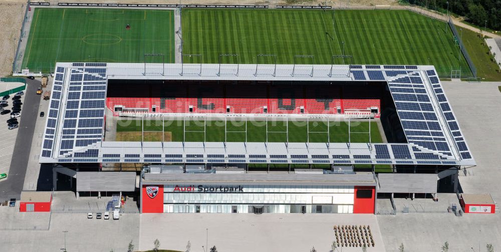 Ingolstadt aus der Vogelperspektive: Stadion Audi Sportpark in Ingolstadt / Bayern