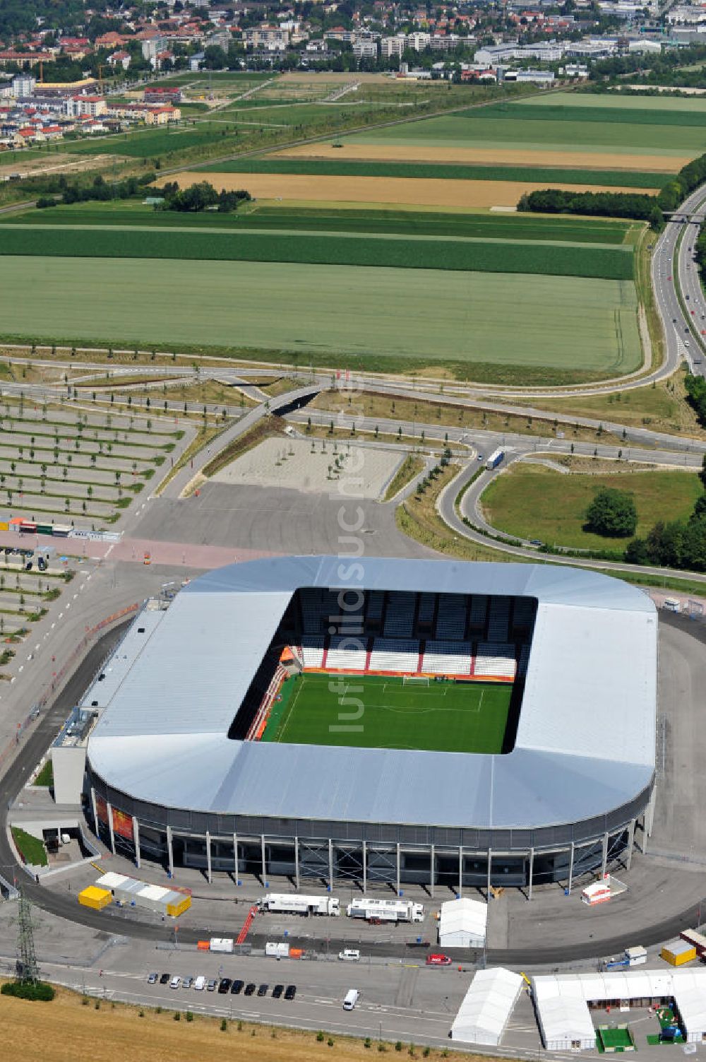 Luftbild Augsburg - Stadion Augsburg impuls arena zur FIFA Fußball-Weltmeisterschaft der Frauen 2011