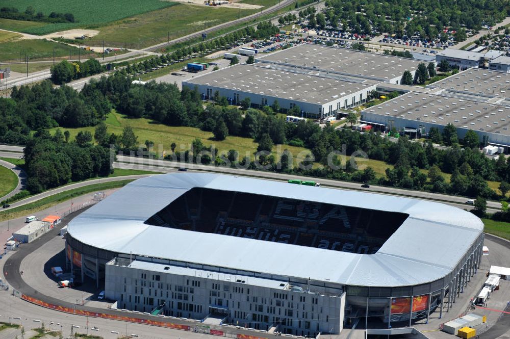 Luftaufnahme Augsburg - Stadion Augsburg impuls arena zur FIFA Fußball-Weltmeisterschaft der Frauen 2011