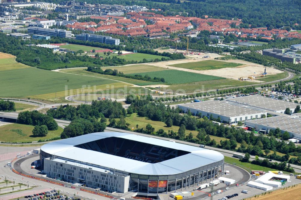 Augsburg von oben - Stadion Augsburg impuls arena zur FIFA Fußball-Weltmeisterschaft der Frauen 2011