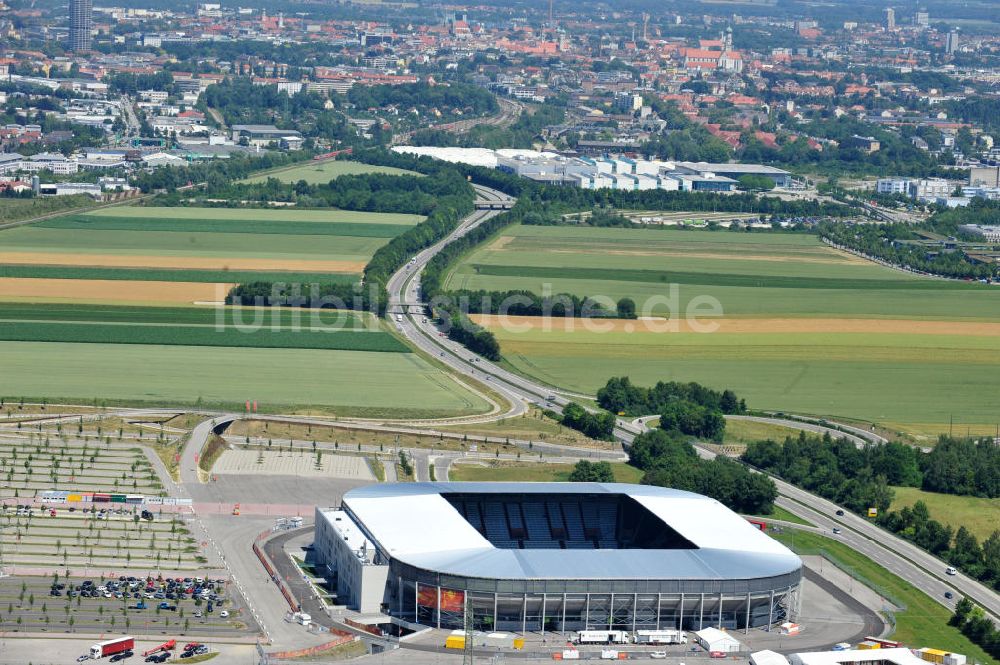 Luftaufnahme Augsburg - Stadion Augsburg impuls arena zur FIFA Fußball-Weltmeisterschaft der Frauen 2011