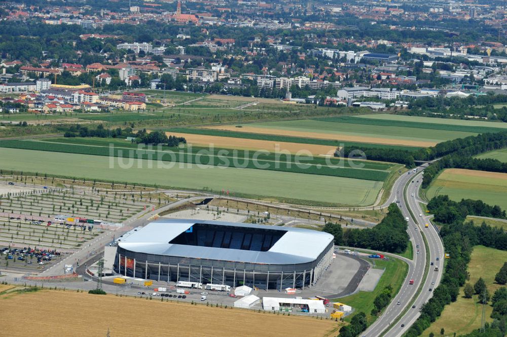 Augsburg von oben - Stadion Augsburg impuls arena zur FIFA Fußball-Weltmeisterschaft der Frauen 2011