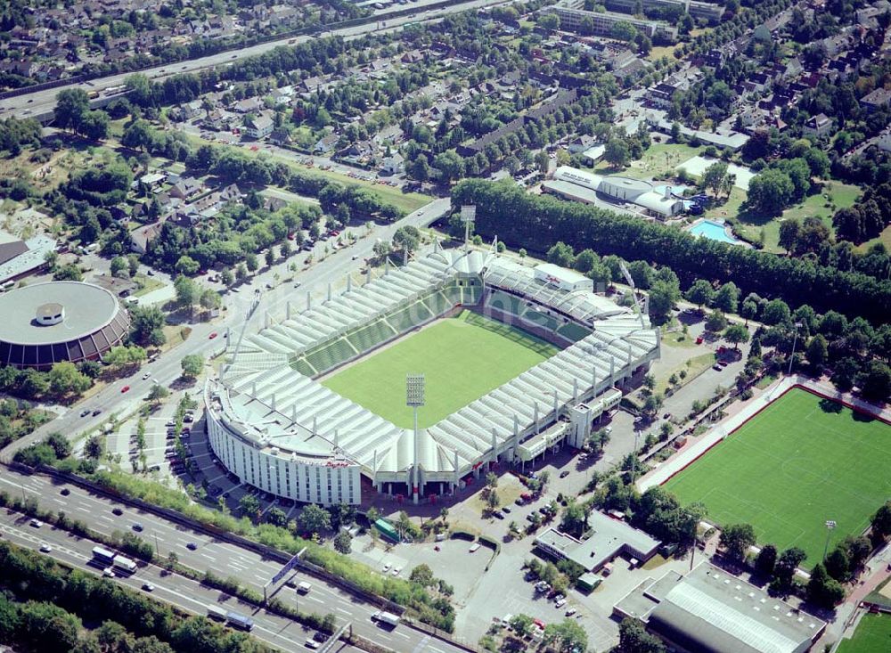 Leverkusen von oben - Stadion von BAYER LEVERKUSEN in Leverkusen.