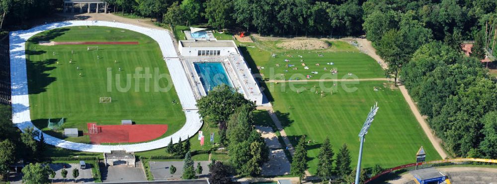 Darmstadt von oben - Stadion am Böllenfalltor in Darmstadt des SV Darmstadt 98