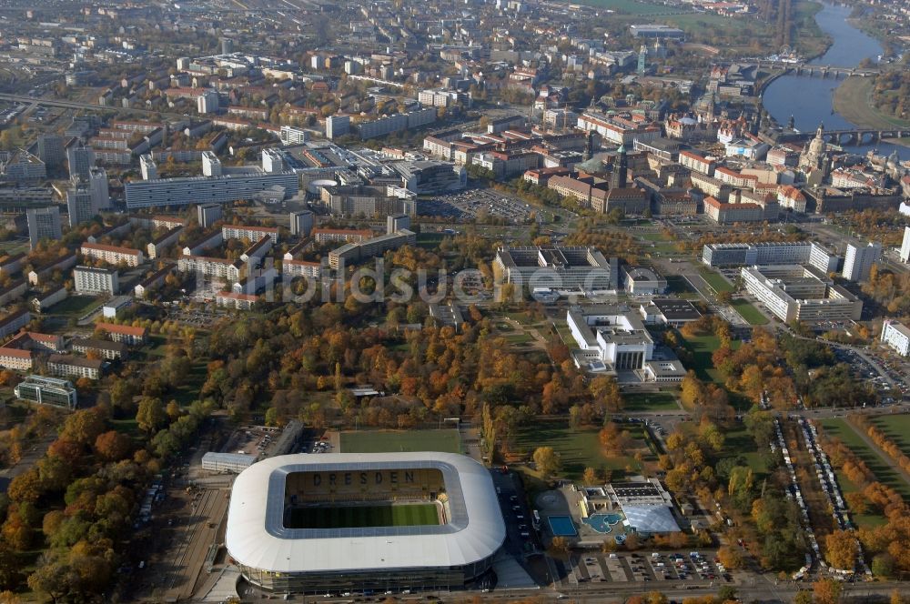 Luftaufnahme Dresden - Stadion DDV-Stadion Dresden im Bundesland Sachsen