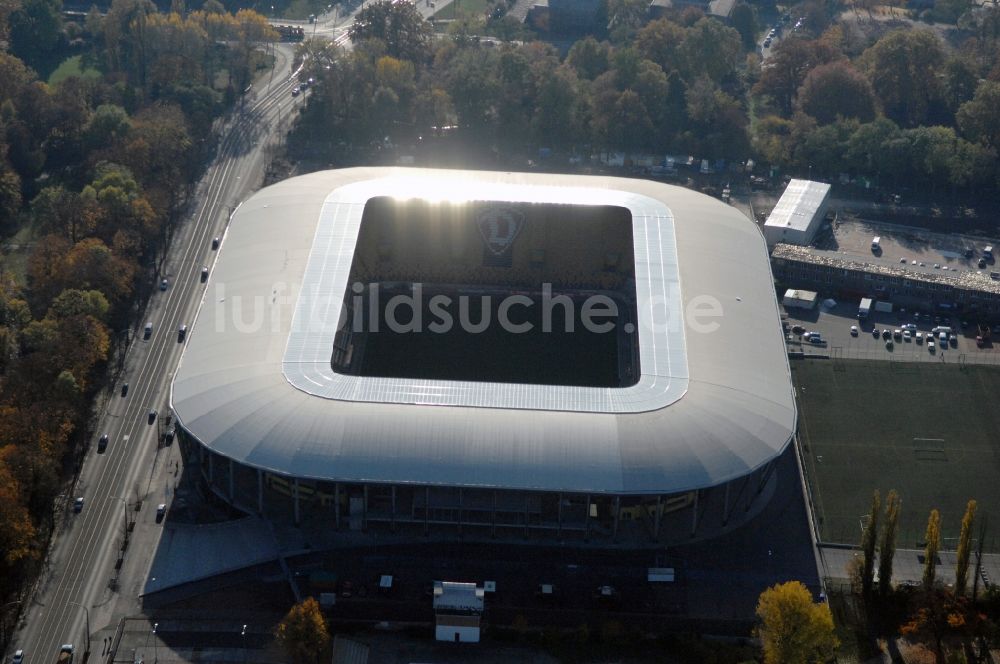 Dresden aus der Vogelperspektive: Stadion DDV-Stadion Dresden im Bundesland Sachsen