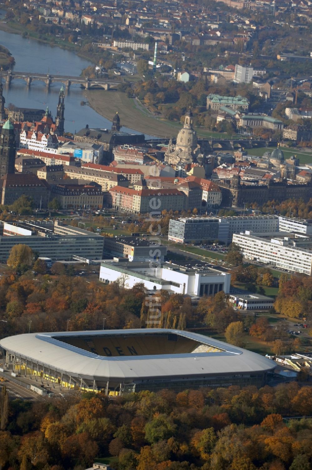 Dresden aus der Vogelperspektive: Stadion DDV-Stadion Dresden im Bundesland Sachsen