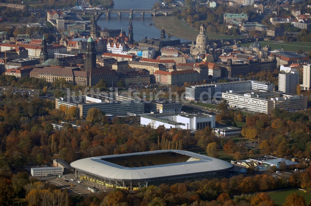 Luftaufnahme Dresden - Stadion DDV-Stadion Dresden im Bundesland Sachsen