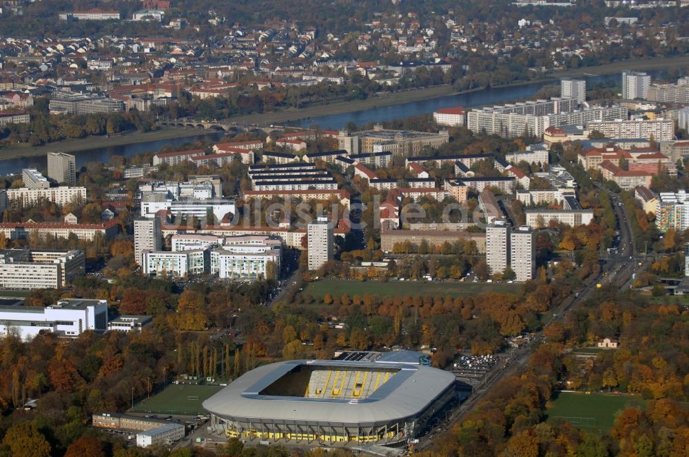 Luftaufnahme Dresden - Stadion DDV-Stadion Dresden im Bundesland Sachsen