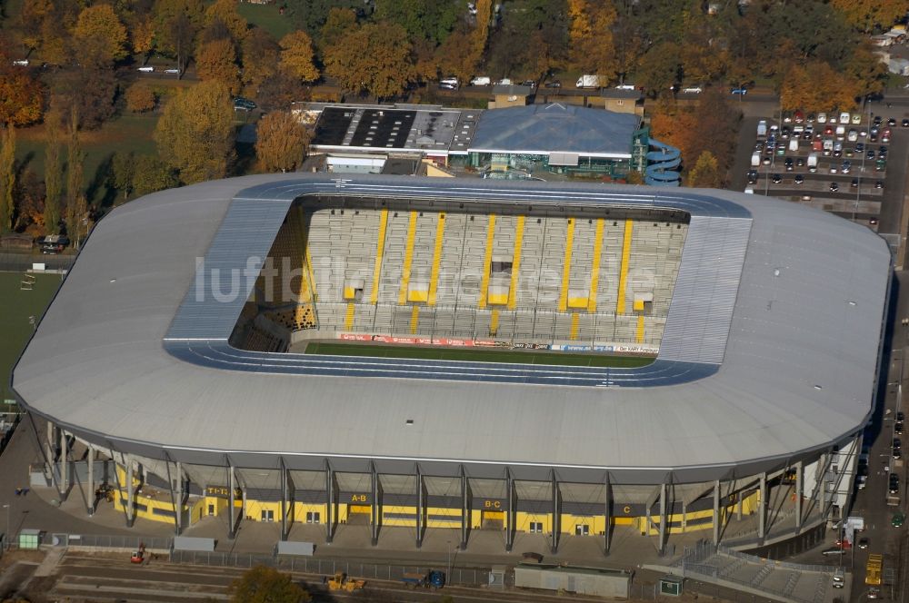 Dresden aus der Vogelperspektive: Stadion DDV-Stadion Dresden im Bundesland Sachsen