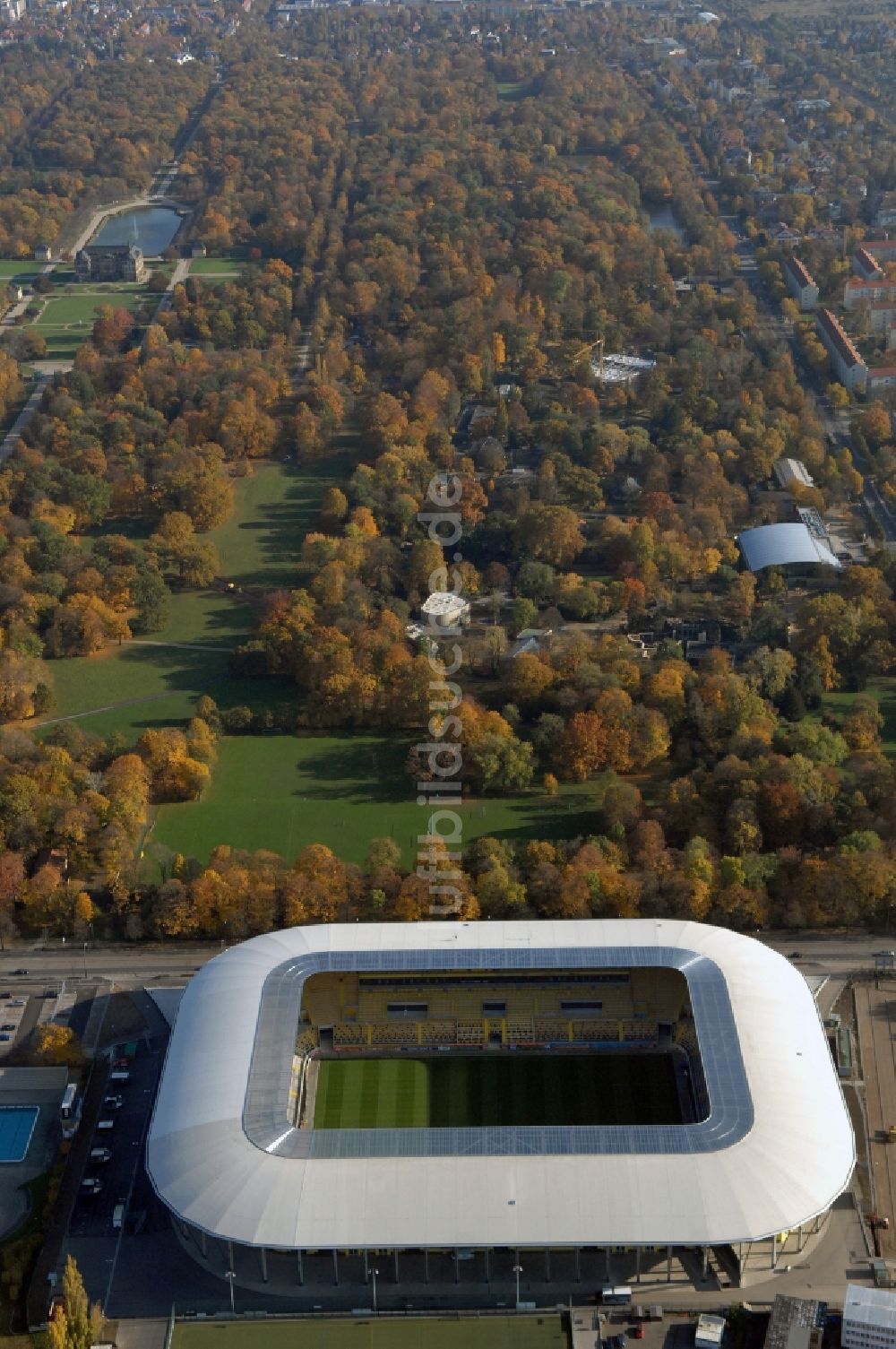 Luftaufnahme Dresden - Stadion DDV-Stadion Dresden im Bundesland Sachsen