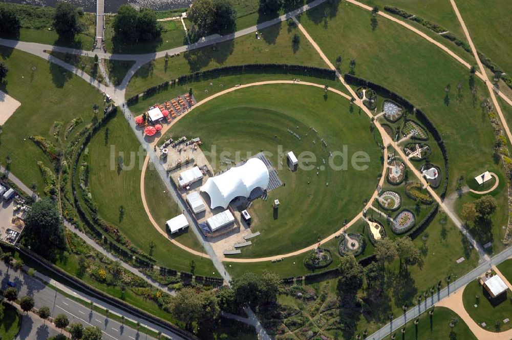 GERA von oben - Stadion der Freundschaft auf dem BUGA-Gelände Hofwiesenpark in Gera