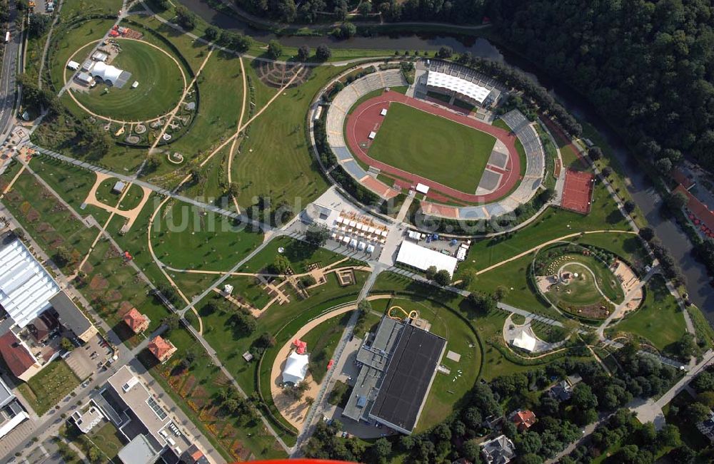 Luftbild GERA - Stadion der Freundschaft auf dem BUGA-Gelände Hofwiesenpark in Gera