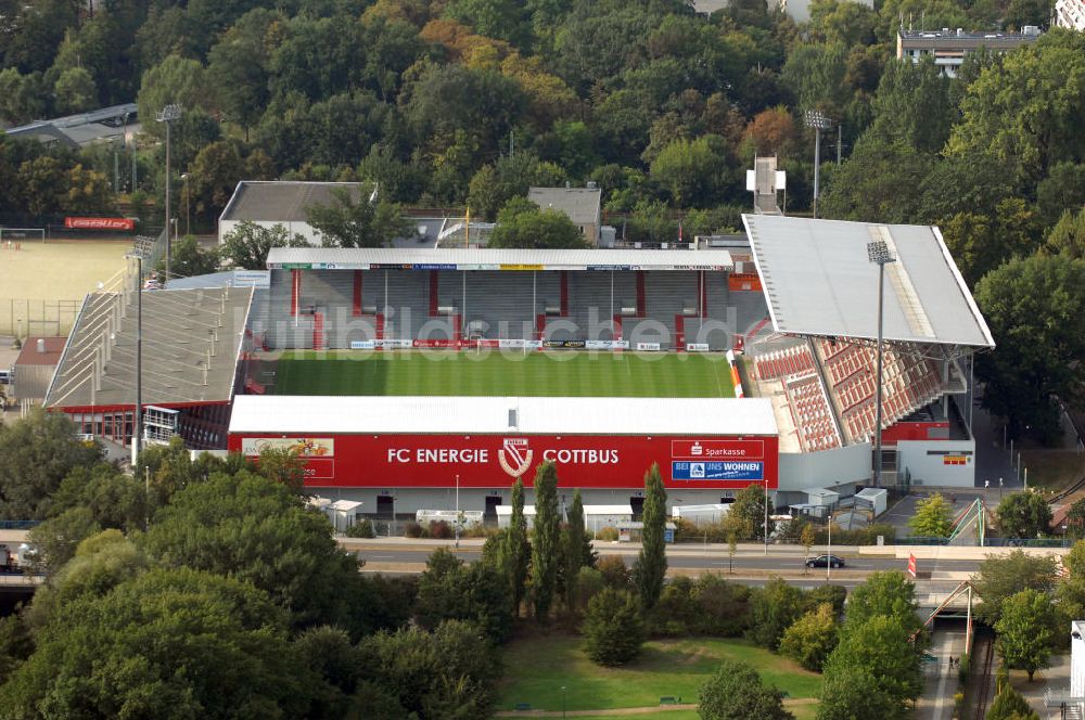 Cottbus aus der Vogelperspektive: Stadion der Freundschaft Cottbus