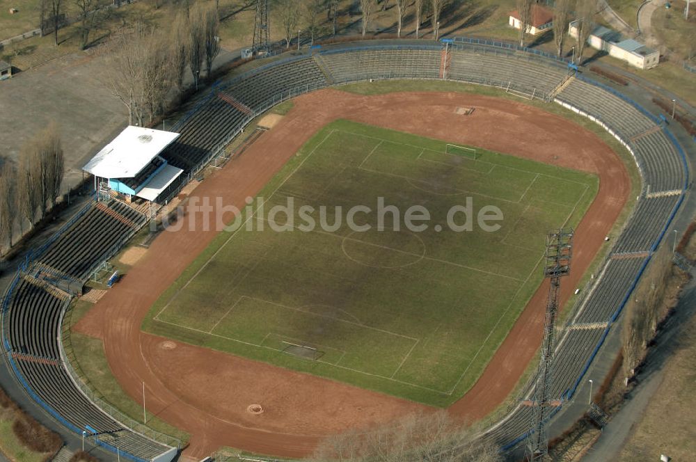 Frankfurt (Oder) von oben - Stadion der Freundschaft Frankfurt (Oder)