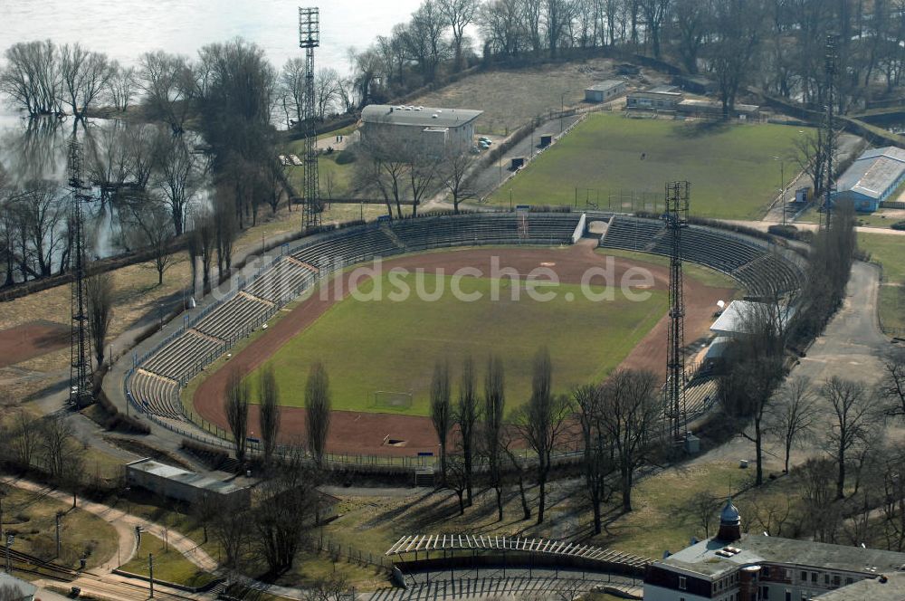 Luftaufnahme Frankfurt (Oder) - Stadion der Freundschaft in Frankfurt (Oder)