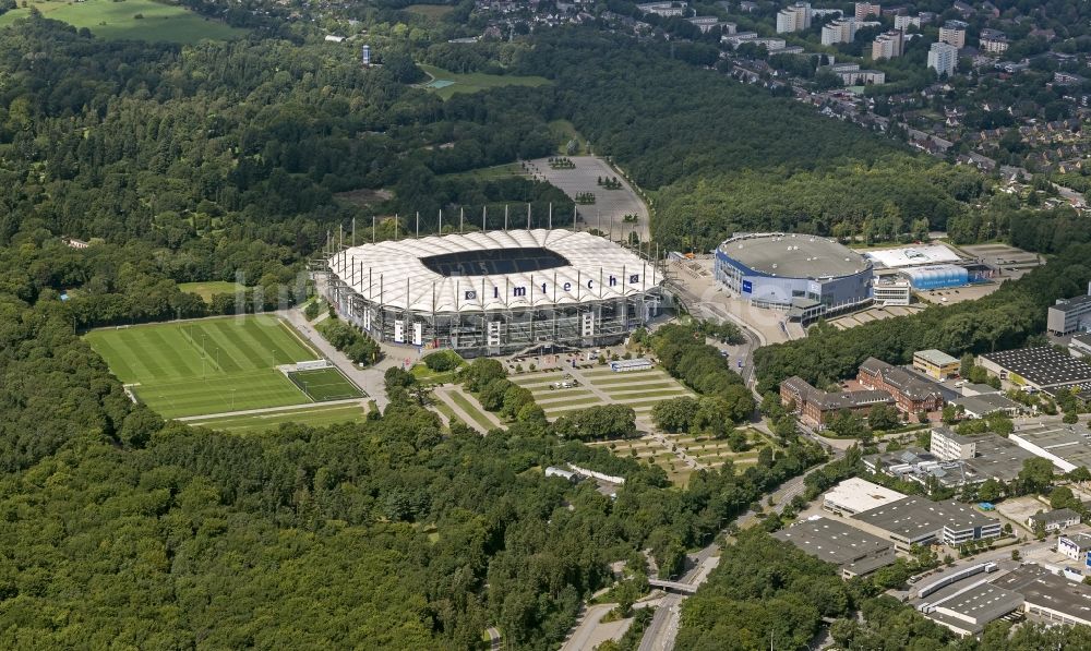 Hamburg aus der Vogelperspektive: Stadion Imtech Arena des Hamburger HSV in Hamburg