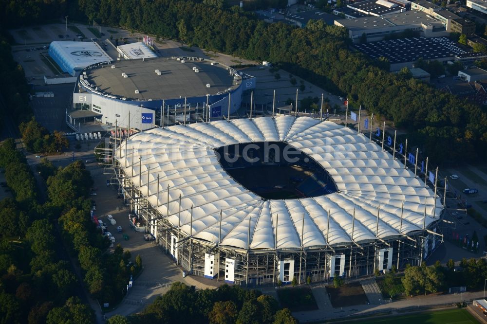 Hamburg aus der Vogelperspektive: Stadion Imtech Arena des Hamburger HSV in Hamburg