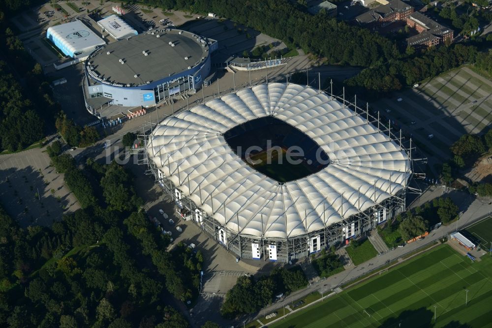 Hamburg aus der Vogelperspektive: Stadion Imtech Arena des Hamburger HSV in Hamburg