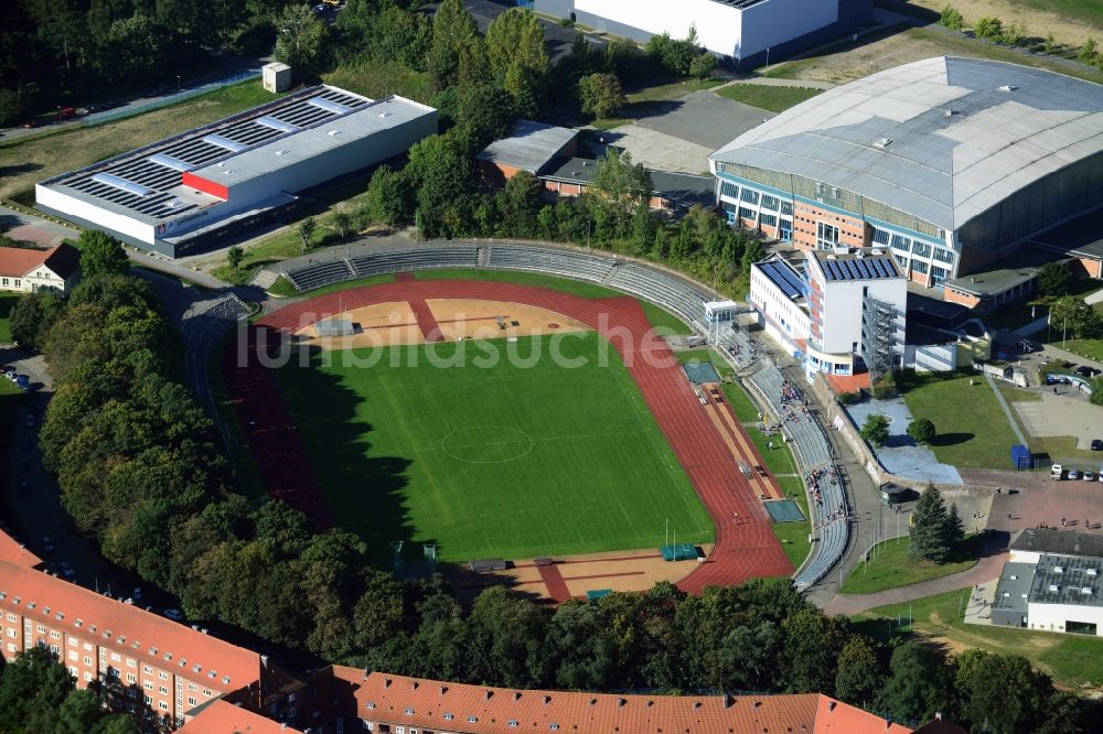 Luftbild Schwerin - Stadion Lambrechtsgrund in Schwerin im Bundesland Mecklenburg-Vorpommern