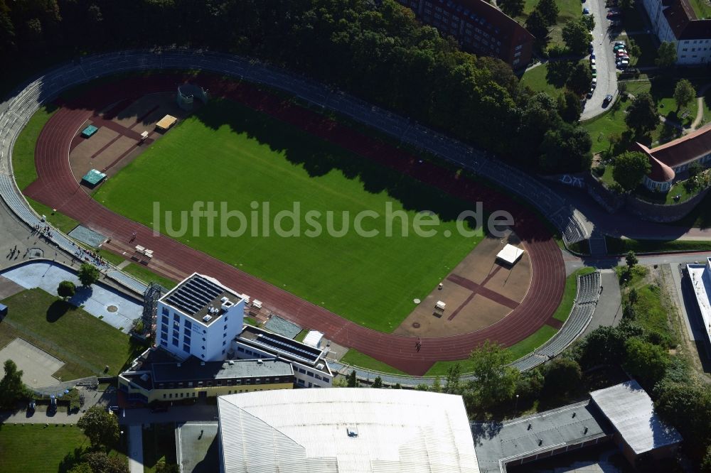 Schwerin aus der Vogelperspektive: Stadion Lambrechtsgrund in Schwerin im Bundesland Mecklenburg-Vorpommern