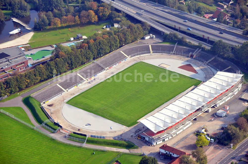 Oldenburg aus der Vogelperspektive: Stadion am Marschweg Oldenburg