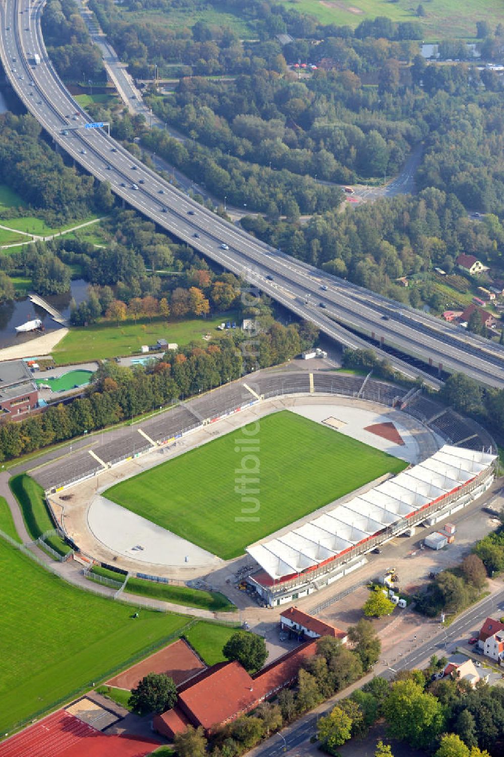 Luftbild Oldenburg - Stadion am Marschweg Oldenburg