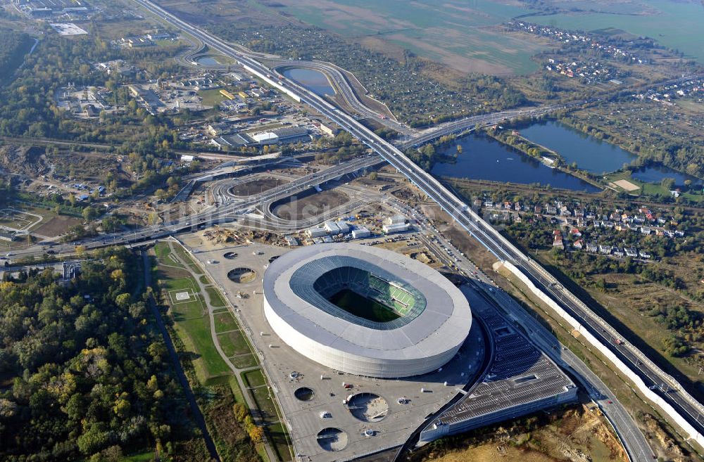 Wroclaw / Breslau von oben - Stadion Miejski Breslau / Wroclaw - soccer stadium EM 2012