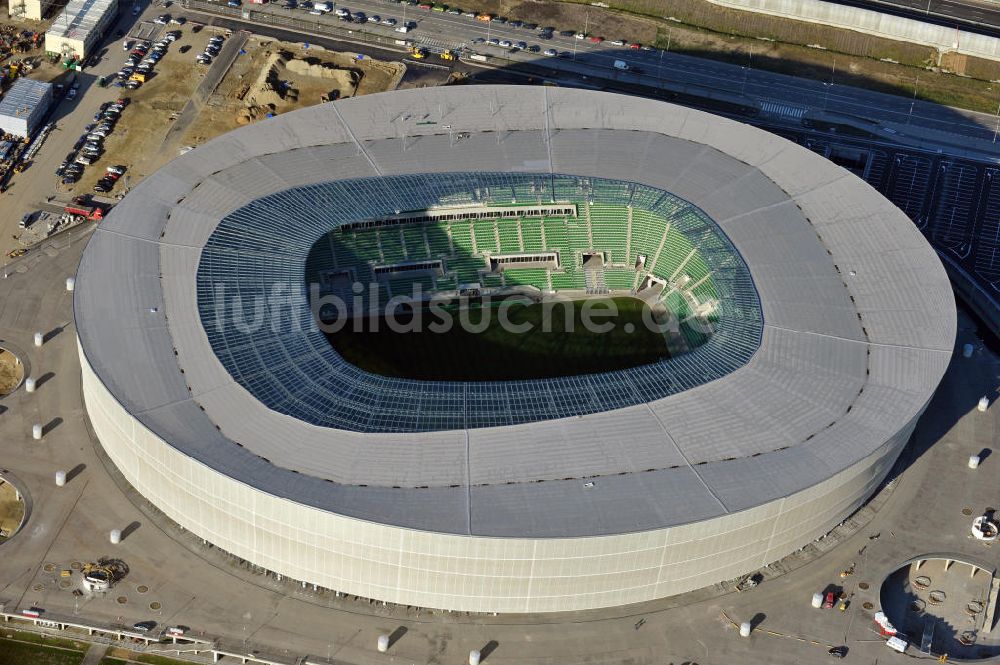 Wroclaw / Breslau von oben - Stadion Miejski Breslau / Wroclaw - soccer stadium EM 2012