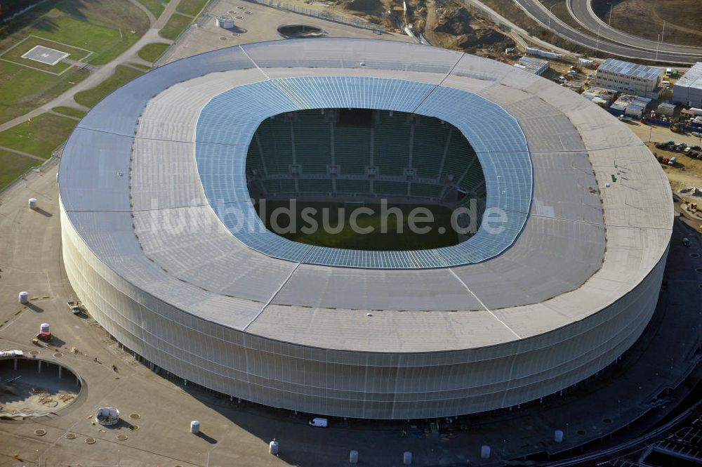 Wroclaw / Breslau aus der Vogelperspektive: Stadion Miejski Breslau / Wroclaw - soccer stadium EM 2012