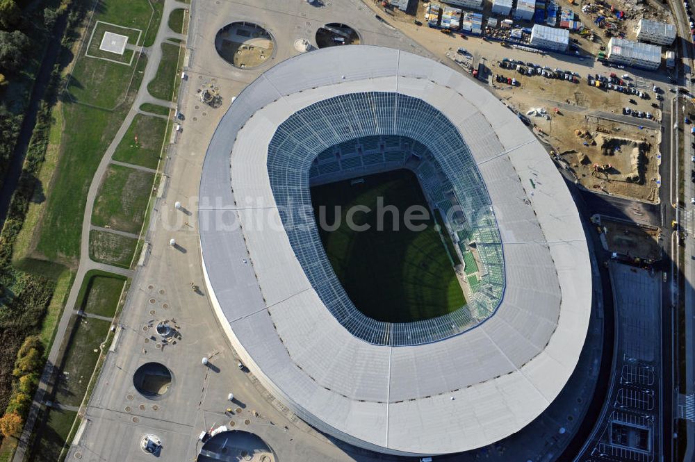 Wroclaw / Breslau von oben - Stadion Miejski Breslau / Wroclaw - soccer stadium EM 2012