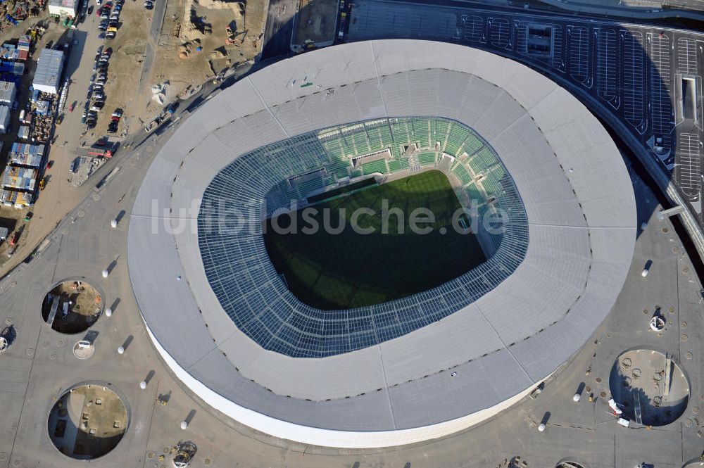 Wroclaw / Breslau aus der Vogelperspektive: Stadion Miejski Breslau / Wroclaw - soccer stadium EM 2012