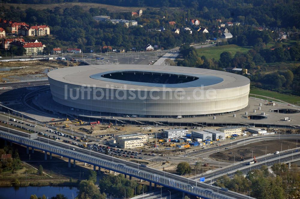 Wroclaw / Breslau aus der Vogelperspektive: Stadion Miejski Breslau / Wroclaw - soccer stadium EM 2012