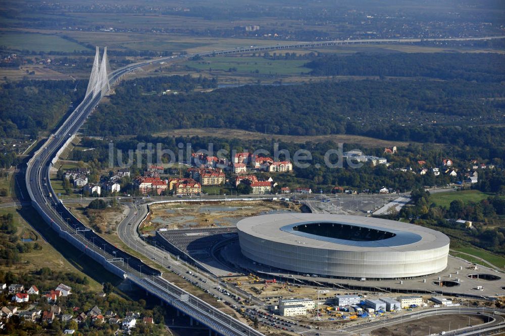 Wroclaw / Breslau aus der Vogelperspektive: Stadion Miejski Breslau / Wroclaw - soccer stadium EM 2012