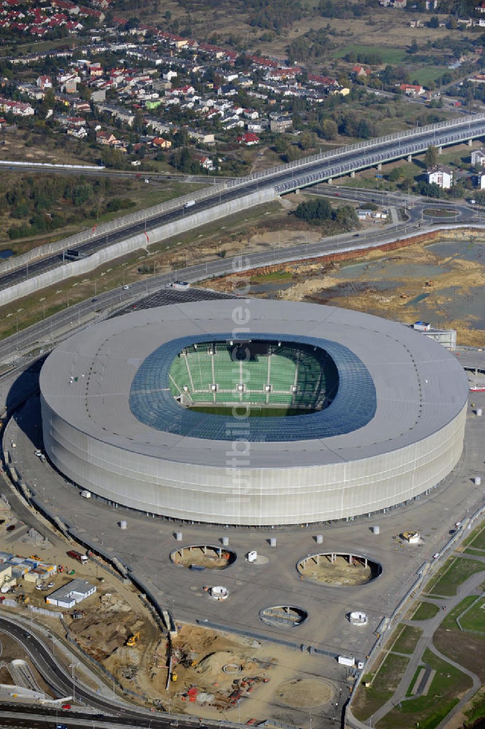 Luftaufnahme Wroclaw / Breslau - Stadion Miejski Breslau / Wroclaw - soccer stadium EM 2012