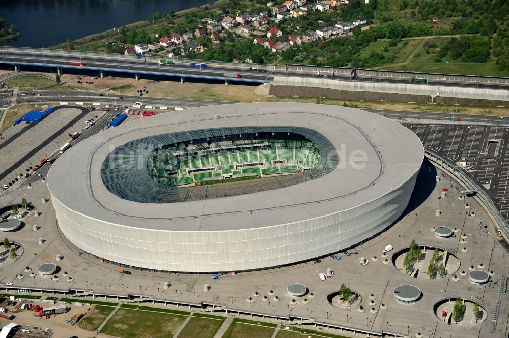 Wroclaw / Breslau aus der Vogelperspektive: Stadion Miejski Breslau / Wroclaw - soccer stadium EM 2012