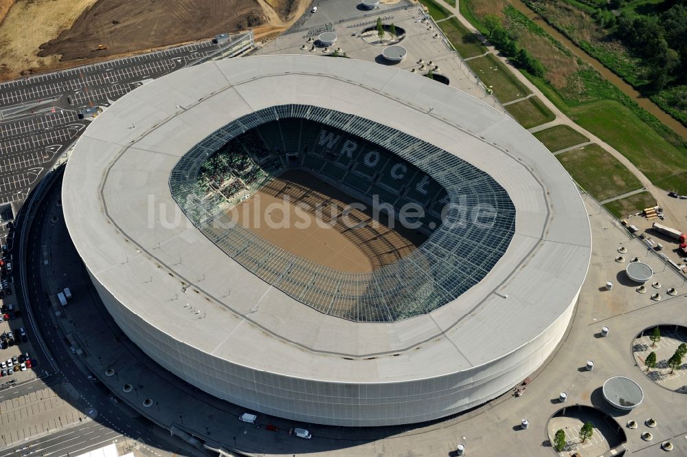 Wroclaw / Breslau von oben - Stadion Miejski Breslau / Wroclaw - soccer stadium EM 2012