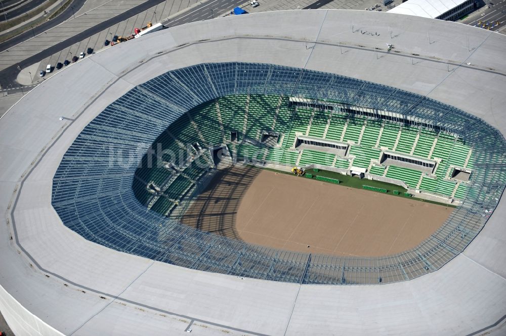 Wroclaw / Breslau von oben - Stadion Miejski Breslau / Wroclaw - soccer stadium EM 2012