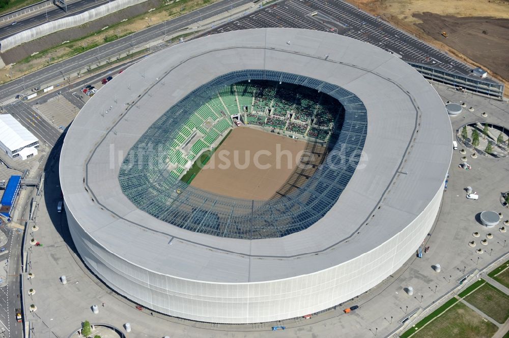 Luftaufnahme Wroclaw / Breslau - Stadion Miejski Breslau / Wroclaw - soccer stadium EM 2012