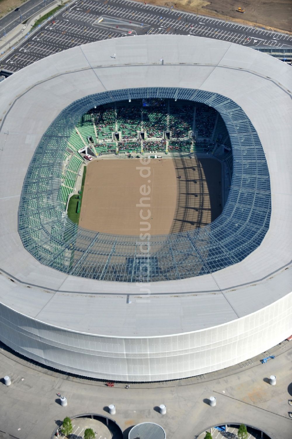 Wroclaw / Breslau von oben - Stadion Miejski Breslau / Wroclaw - soccer stadium EM 2012