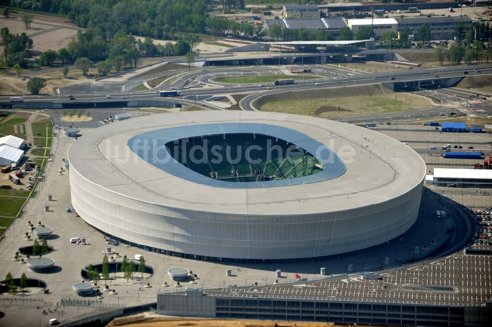 Wroclaw / Breslau aus der Vogelperspektive: Stadion Miejski Breslau / Wroclaw - soccer stadium EM 2012