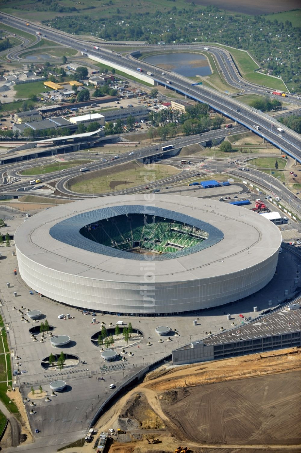 Luftaufnahme Wroclaw / Breslau - Stadion Miejski Breslau / Wroclaw - soccer stadium EM 2012