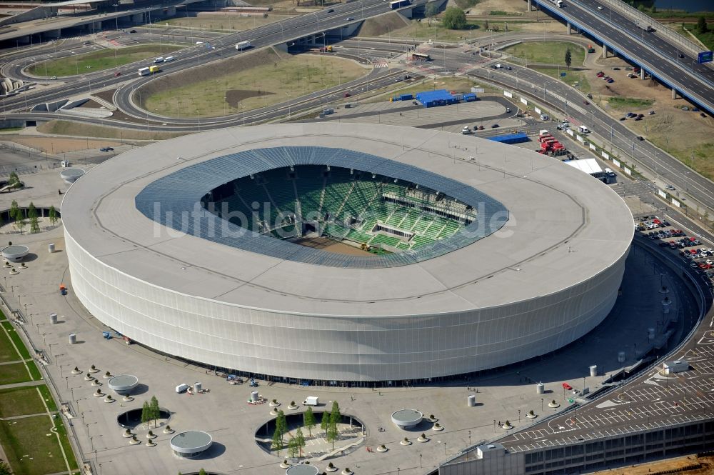 Wroclaw / Breslau von oben - Stadion Miejski Breslau / Wroclaw - soccer stadium EM 2012