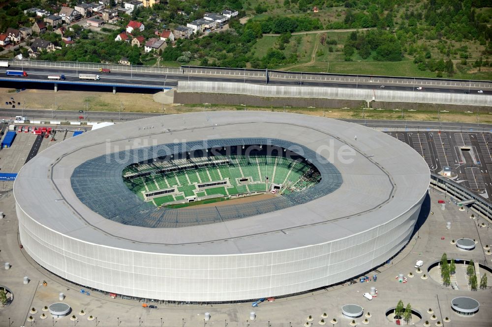 Wroclaw / Breslau von oben - Stadion Miejski Breslau / Wroclaw - soccer stadium EM 2012