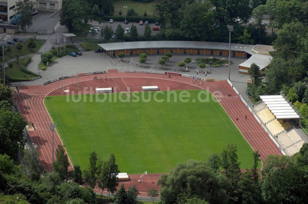 Bautzen von oben - Stadion Müllerwiese Bautzen