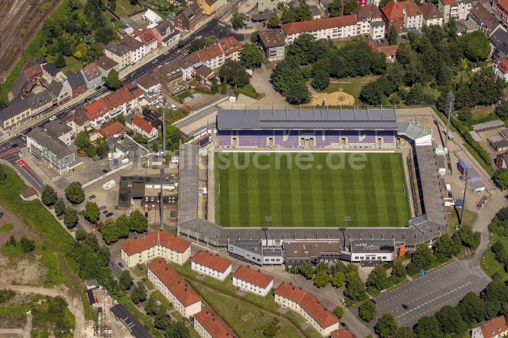 Osnabrück von oben - Stadion osnatel-ARENA (früher Stadion an der Bremer Brücke bzw. Piepenbrockstadion) in Osnabrück im Bundesland Niedersachsen