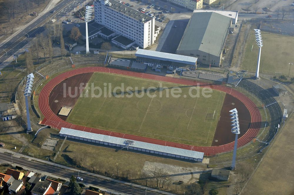 Brandenburg / Havel von oben - Stadion am Quenz Brandenburg an der Havel