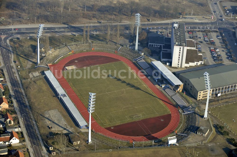 Luftbild Brandenburg / Havel - Stadion am Quenz Brandenburg an der Havel