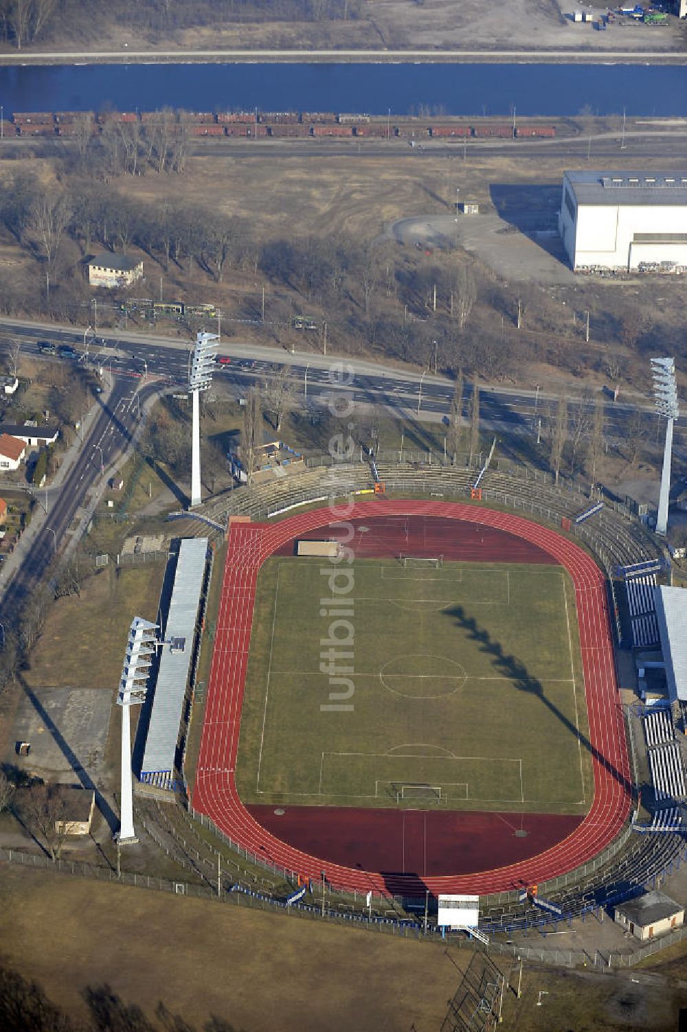 Brandenburg / Havel von oben - Stadion am Quenz Brandenburg an der Havel