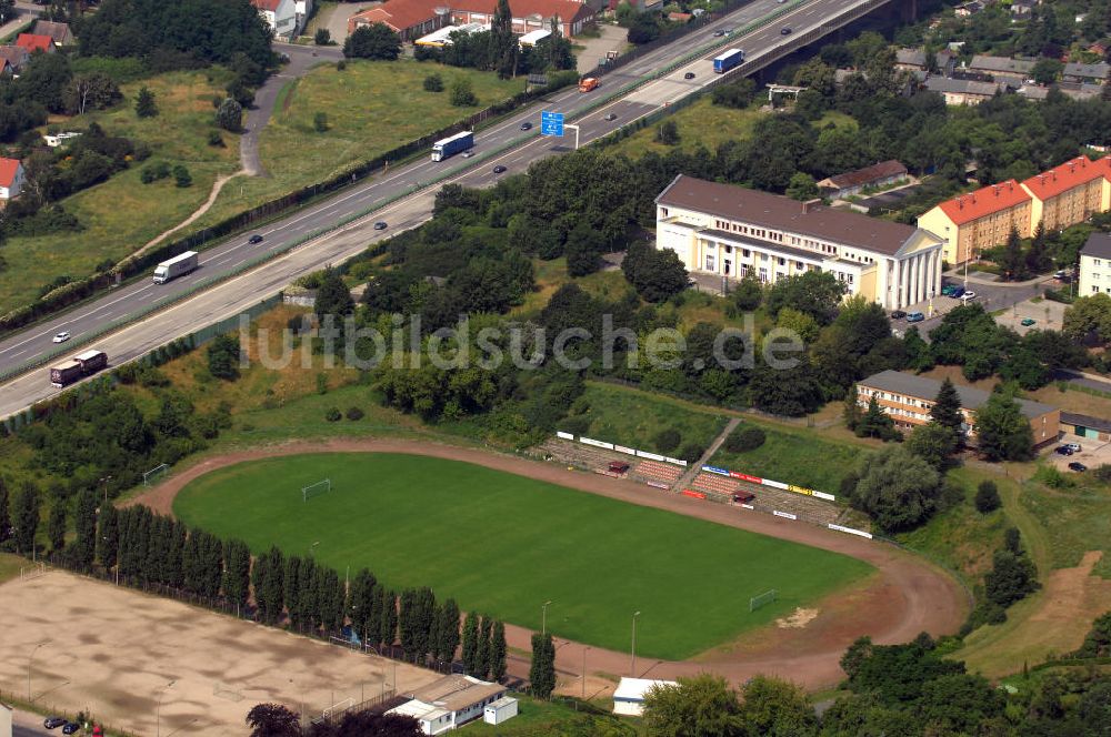 Rüdersdorf von oben - Stadion Rüdersdorf